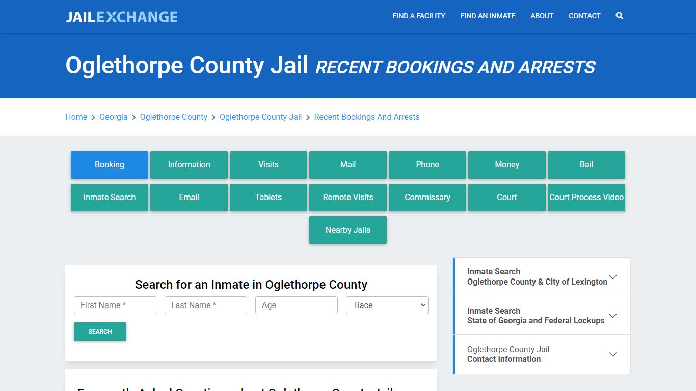 Oglethorpe County Jail Recent Bookings And Arrests